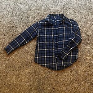 Women’s Basic Editions blue flannel cotton button up shirt M